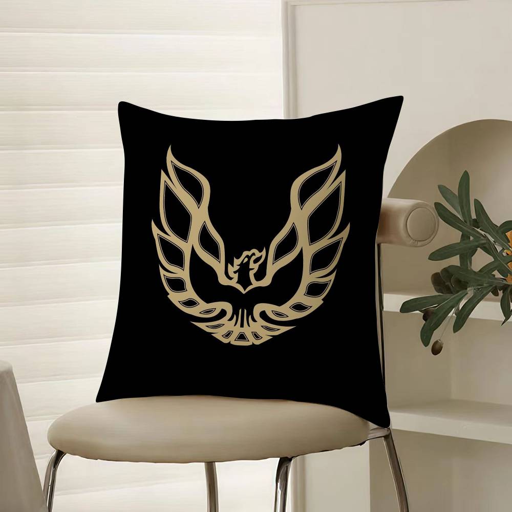 

Golden P-Pontiac Pillow Case Comfort Sofa Bed Silky elegant Invisible zipper Decorative cushion cover 12x12Inch