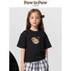 PawinPaw Girls' Sorona Cool-feel Cartoon Bear Printed Short-sleeve T-shirt