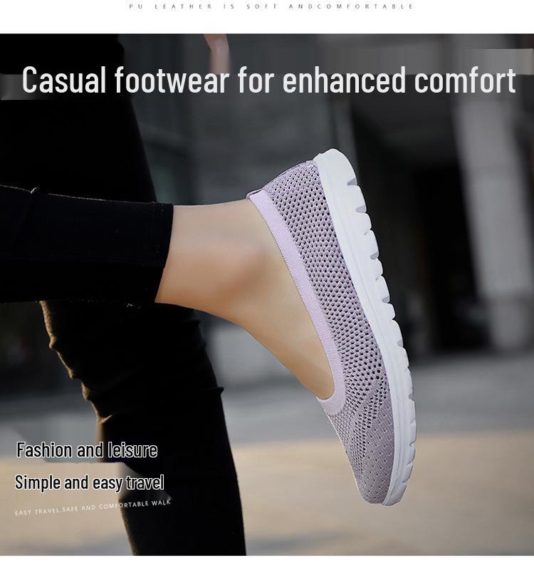 Spring Mesh Women's Flat Shoes: Soft, Comfortable, Breathable, Low-Cut Casual Sneakers, Sizes 35-42
