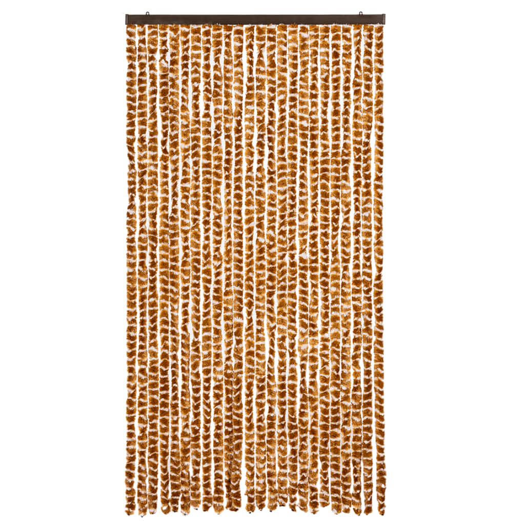 VidaXL Insektenschutz-Vorhang Ocker und Weiß 100x220 cm Chenille