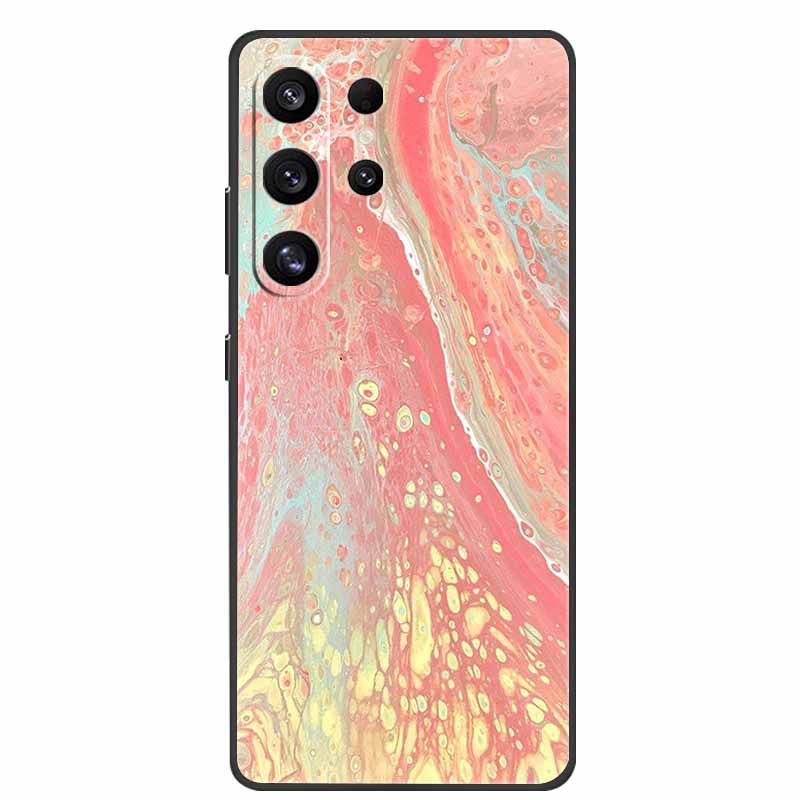 Phone Case For Samsung Galaxy S26 Ultra Colorful Painted Soft Silicone Bumper for Samsung S26 Ultra Case Marble Shockproof Cover