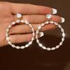 Exaggerated Rhinestone Hoop Earrings: Versatile & Elegant Women's Fashion with a High-End Appeal
