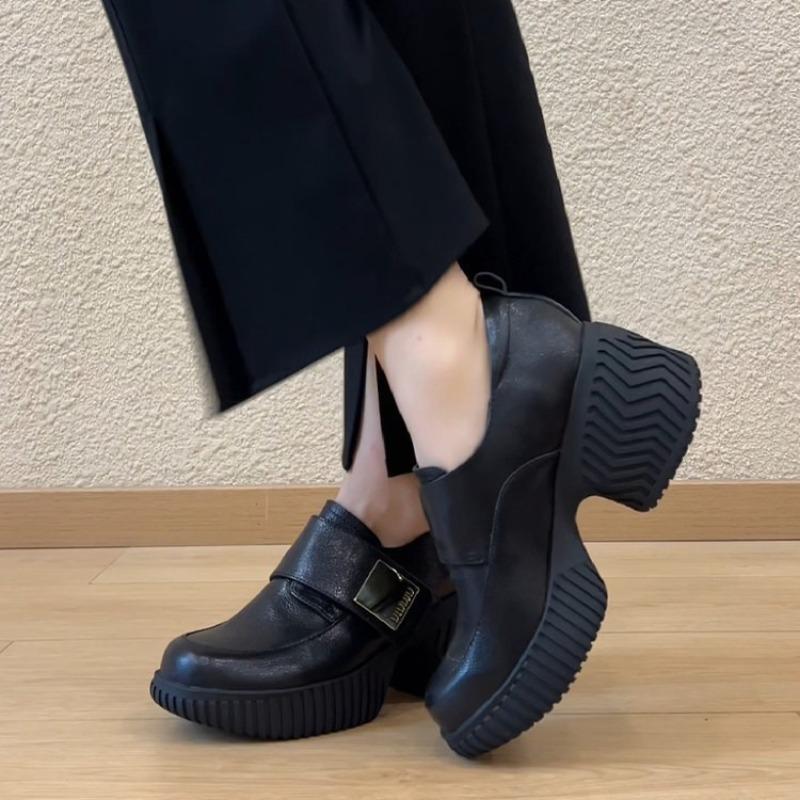 Retro Fashion Round-toe High-heeled Single Shoe Women's Shoes