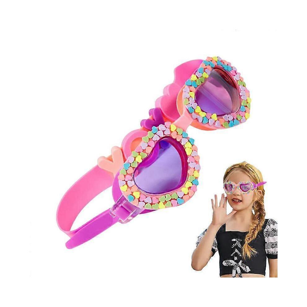 (B) New Waterproof Children's Swimming Goggles Cartoon Heart Shape UV Fogging Proof Swim Training Glasses For Children Kids Gifts