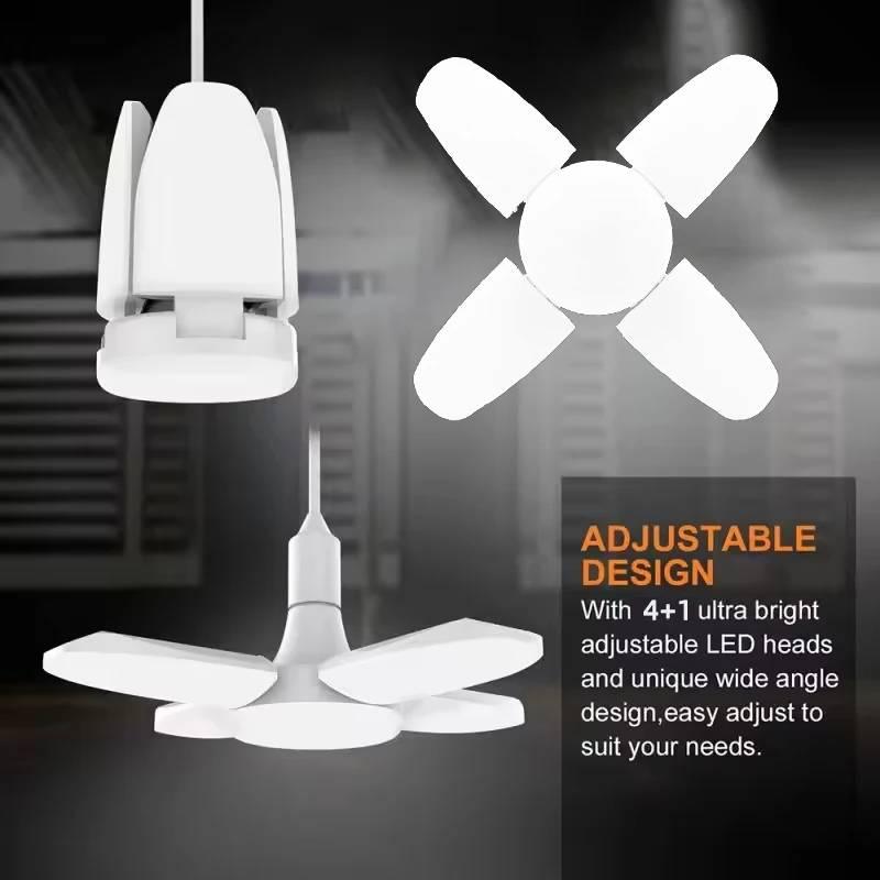 E27 Fan Shape Foldable LED Bulb AC85-265V 170V-265V Deformation For Home Ceiling Lights Warehouse And Garage White Light Bulb