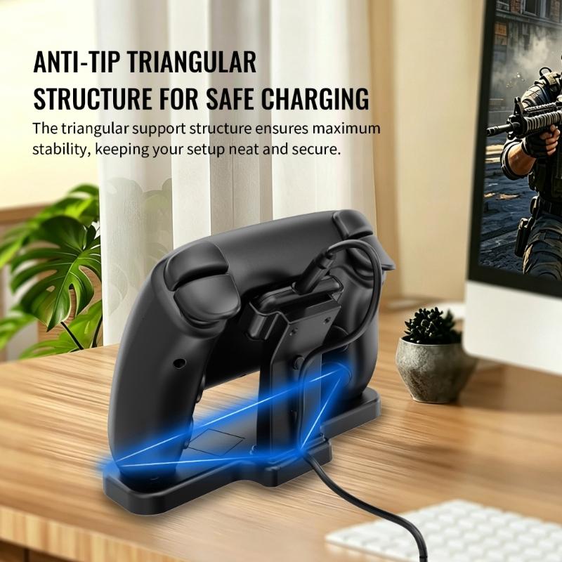 Steam Controller Stand for Desk Display, Black ABS Controller Holder for Storage and Display on a Gaming Desk for Daily Desk Use Area