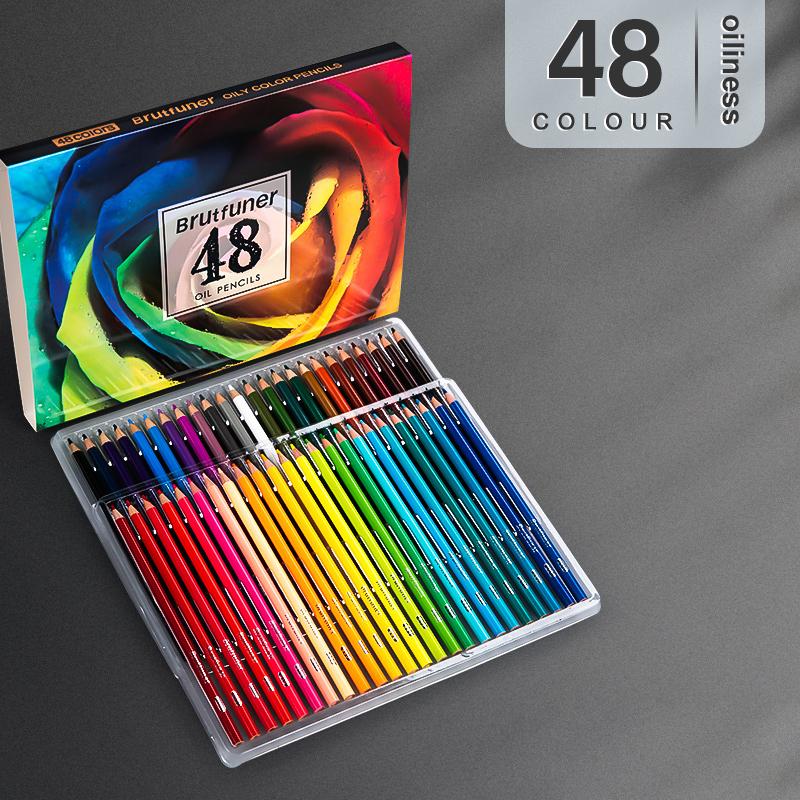 

24-180 кольорів Олійні кольорові олівці Водорозчинні олівці Набір з дерев яною ручкою Художник Живопис Малювання Ескіз Мистецтво