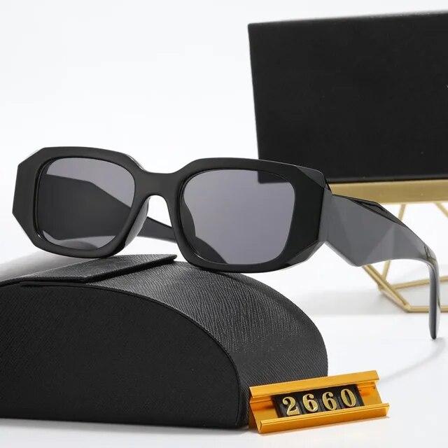 2024 Novos óculos de sol quadrados elegantes para mulheres e homens, óculos de sol de luxo, vintage, irregular, personalidade, para dirigir, praia