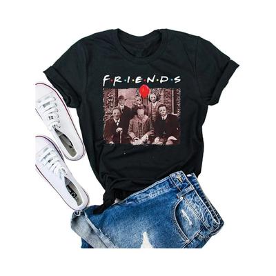 Horror Friends Halloween Shirts for Men Funny Scary Graphic Short Sleeve Fall Tee Blouse T-Shirt Short Sleeve Fall Tee Top 01232