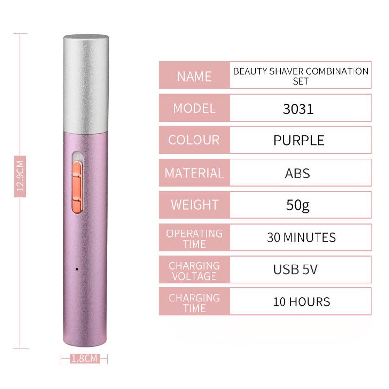 Multifunctional Women's Electric Shaver & Epilator with Eyebrow and Nose Hair Trimmer