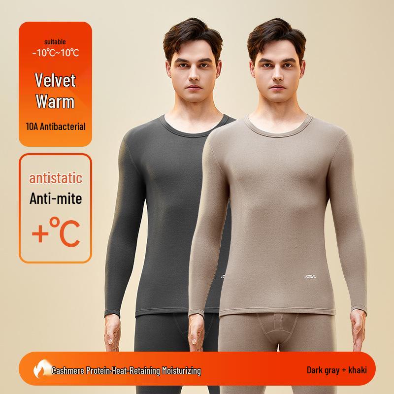 Men's Woolen Thermal Underwear Set: Autumn & Winter Fleece Pants & Top