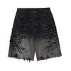 JYL Men's Denim Shorts Summer Washed Ripped Zip Niche Stylish Denim