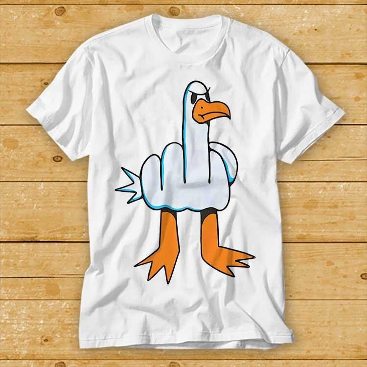 Rude Seagull Funny Gift Best Unisex T-Shirt L