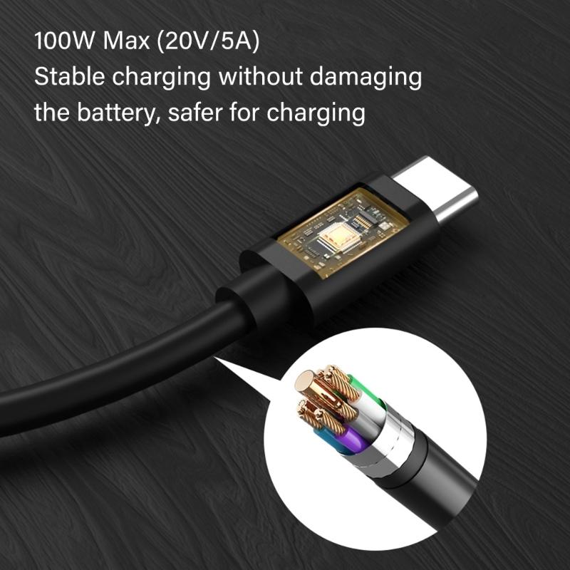 Fast Speed PD100W Charging Cord Type C To Round Tip Adapter 2M Length Lightweight Portable For Office Travel