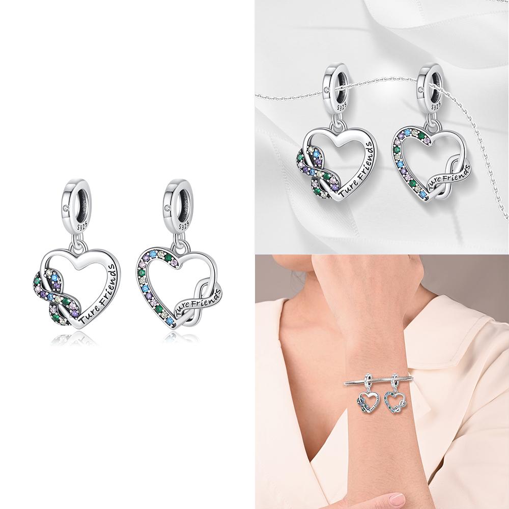 Charms Original Certified Mother'S Day Love Heart Girl Gift Beads Fit Bracelet Copper Women Jewelry Diy Accessory