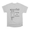 Men Casual Shirts Short Sleeves HANG IN THERE Grey Tees Oversized T-shirts