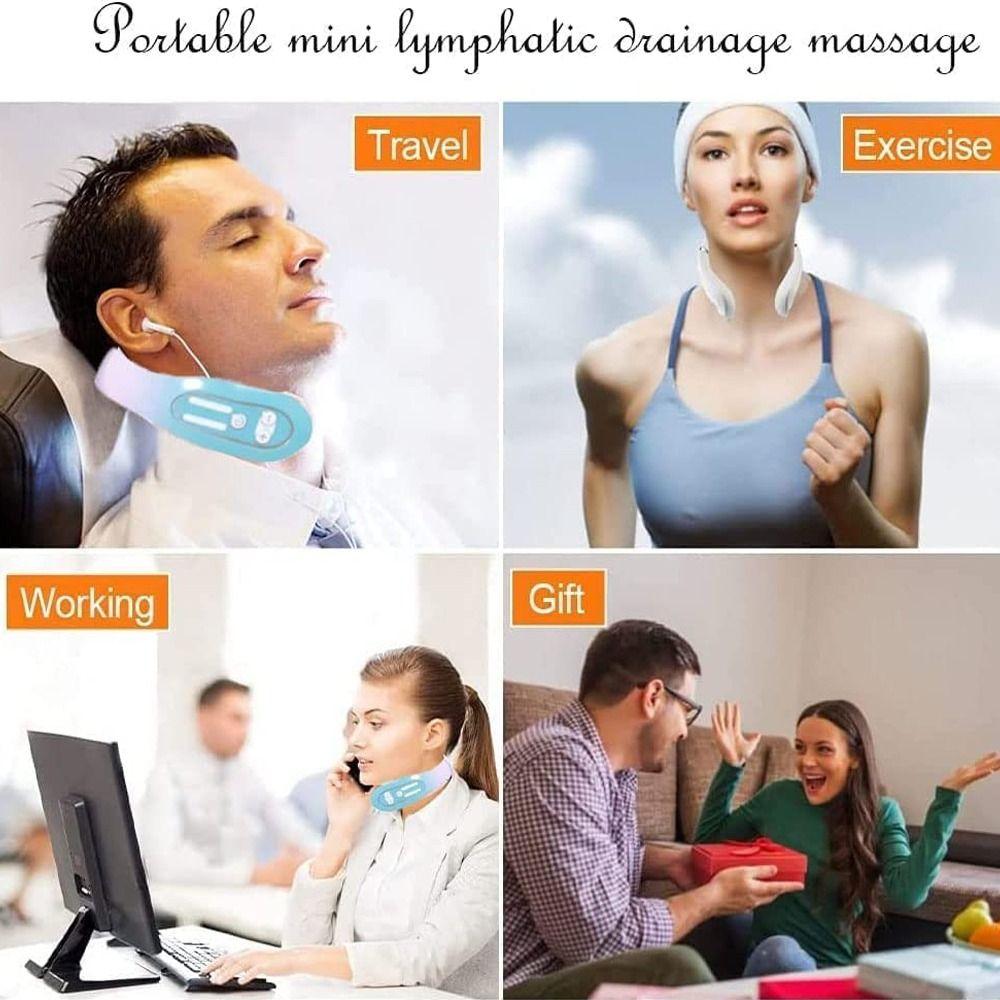 Neck Acupoints Lymphvity Massager Elektrická pulzní masáž krku Lymfatická drenáž Masáž krku