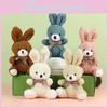 Cartoon Lovable Style Rabbit Plush Toy With Bow Tie Ideal For Backpacks Keychains And