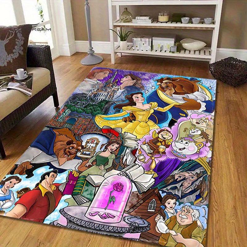 1pc beauty and the beast Pattern Carpet Area Rug Non-slip Carpet Hand Washable Floor Mat Suitable For Living Room Bedroom Home Decor Room De