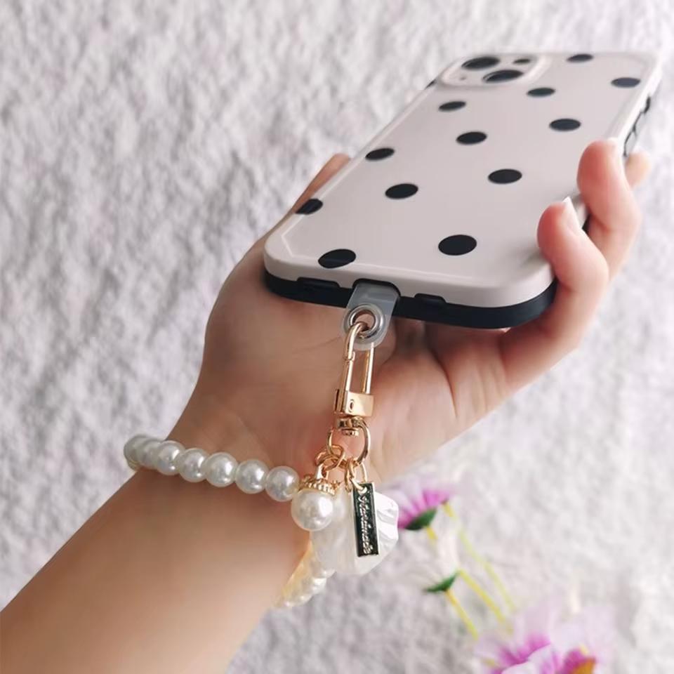 Cute Pearl Keychain for Women Girls Shiny Pearl Bead Shell Phone Bag Backpack Charm Accessory Car Key Key Chain Pendant 1