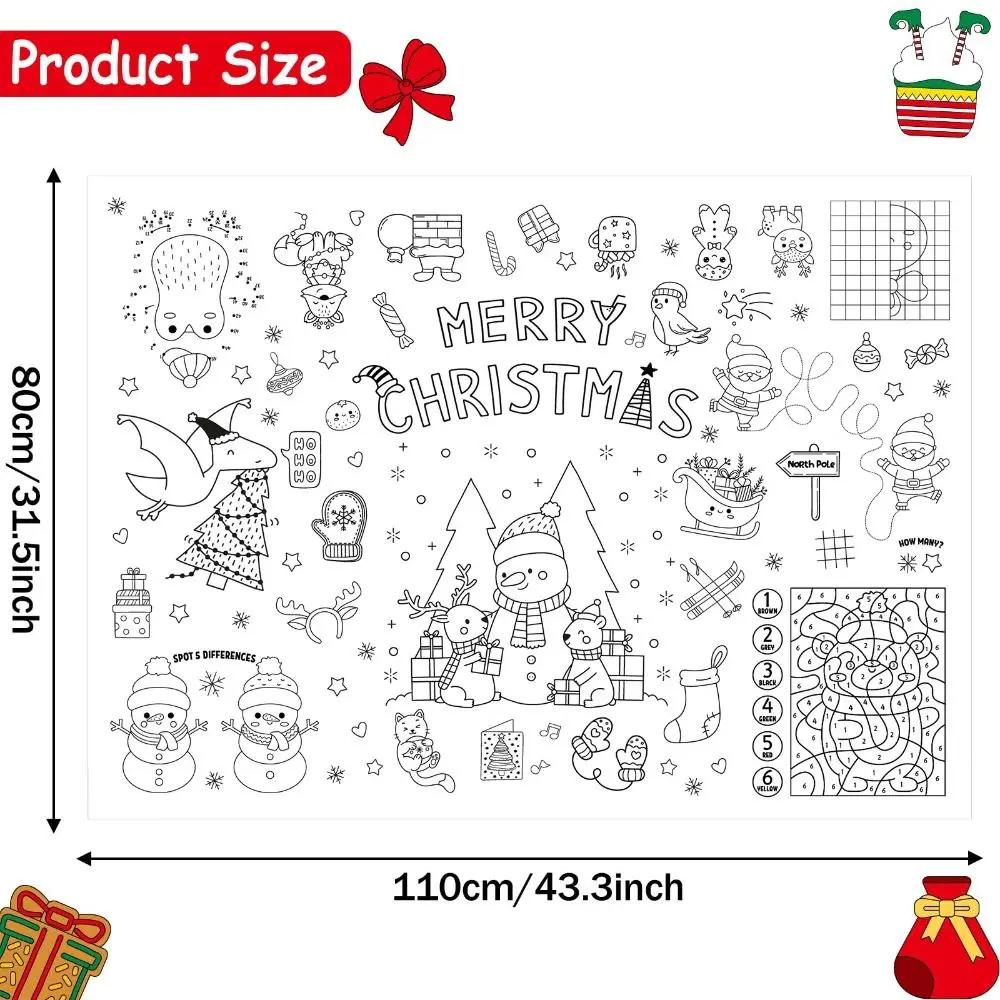 Frohe Weihnachten Riesen Ausmalposter für Kinder Halloween Thanksgiving Tag Große Ausmal-Tischdecke Banner