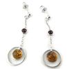 Les Trésors De Lily [N2168] - Amber 'Inspiration' Silver Earrings (rhodium-plated)