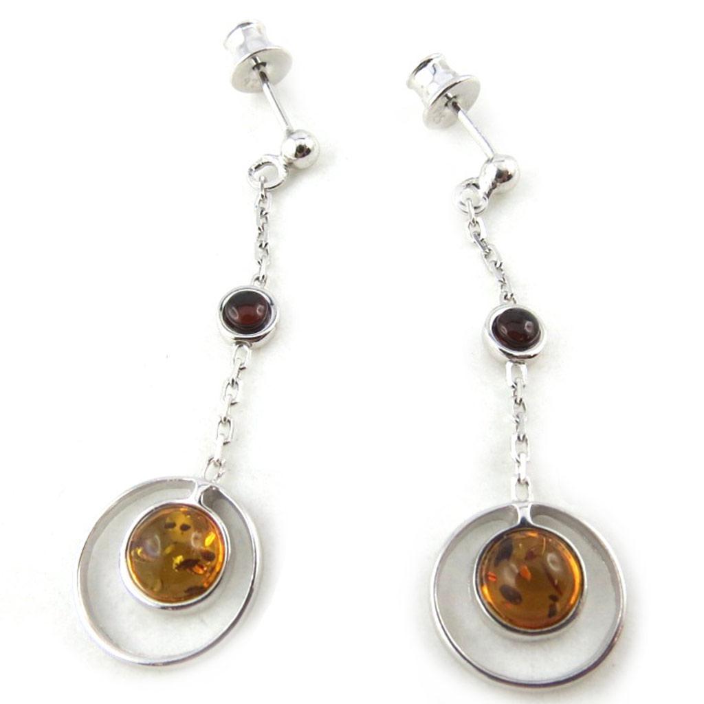 Les Trésors De Lily [N2168] - Amber 'Inspiration' Silver Earrings (rhodium-plated)