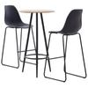 Day and Night - Day and Night High Table and Stools Set 3 Pieces Black Plastic