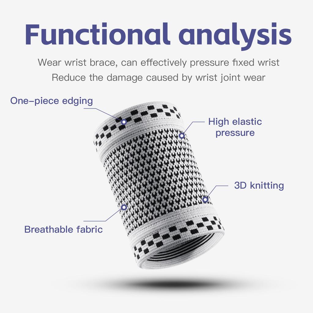 1 Piece Compression Wrist Wraps Elastic Brace Support for Men Women Tennis Tendonitis Carpal Tunnel Sport Wristbands