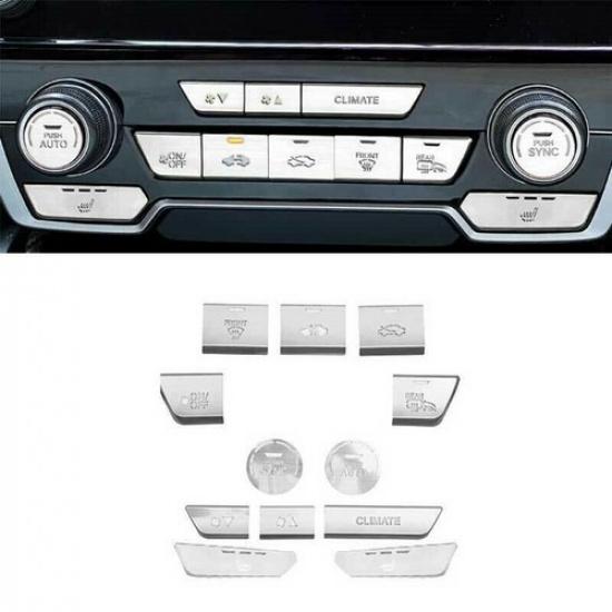 For Honda CR-V CRV 2017-2022 Aluminum Center Console AC CD Button Sticker Trim