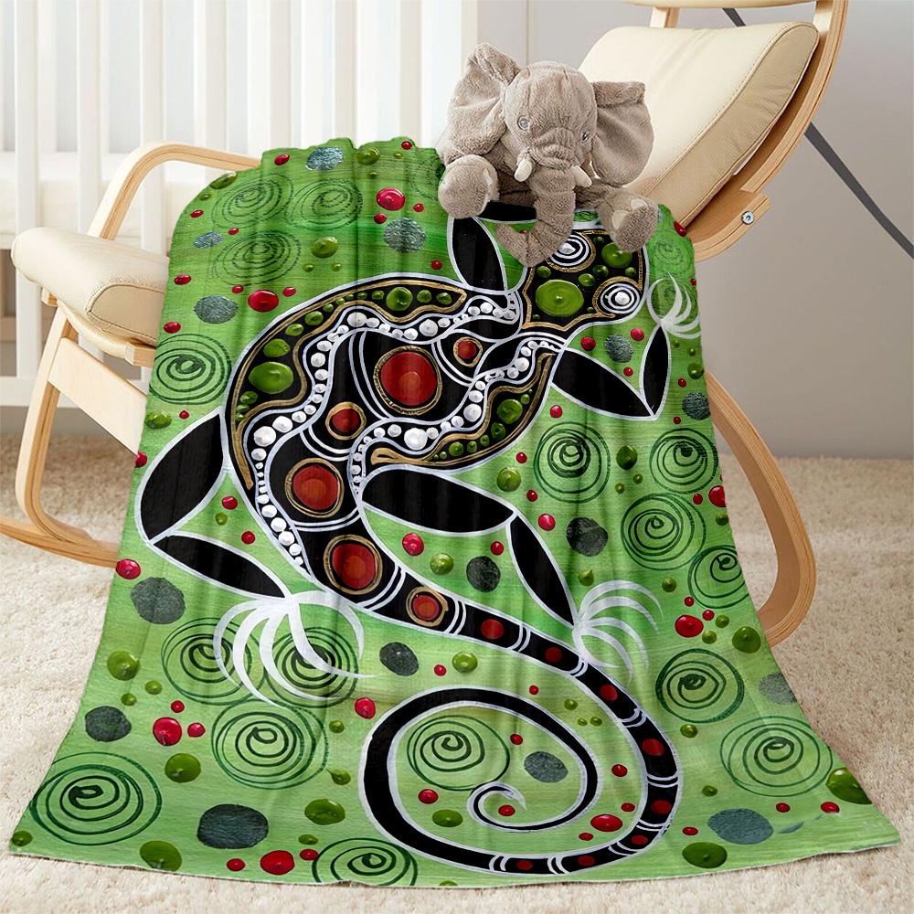 Australian Aboriginal Style 5 Blanket Durable Comfort Perfect for Bedding Bed Picnics All-Season Use Playful Design Gift for Travel Home Birthdays