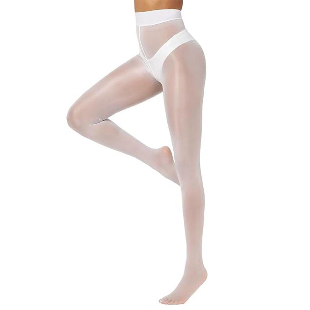 Oil Bright Shimmer Tights 360°Seamless Crotch High-Density Shaping Silk Stockings Wet Look Stretch Shiny Oil Stockings Women