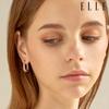 14K Luxury Cubic One-Touch Earrings (Gold Pin) ELGPEE412