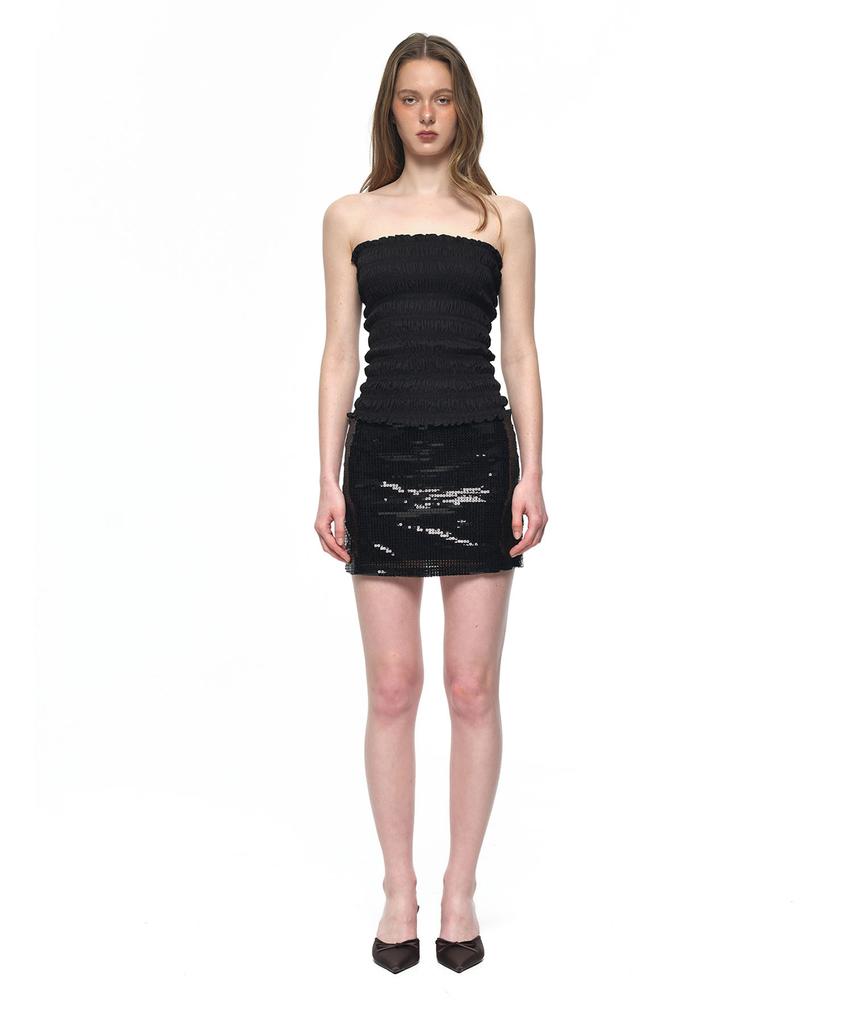 TOOMUCHTAX Smoked Tube Top Black