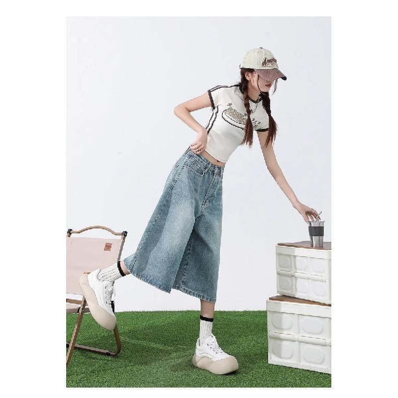 Women's Jeans 2026 Summer New Loose High-Waisted Light-Colored Straight Wide-Leg Pants