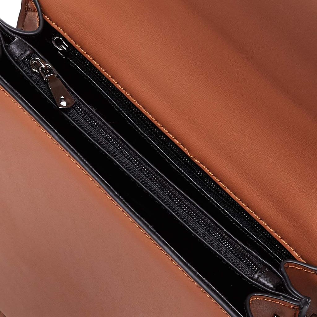 Fanuel Women's Mini Shoulder Bag, 2-Way, Thick Strap, Chain Bag, OutingTravel, 1207 Brown