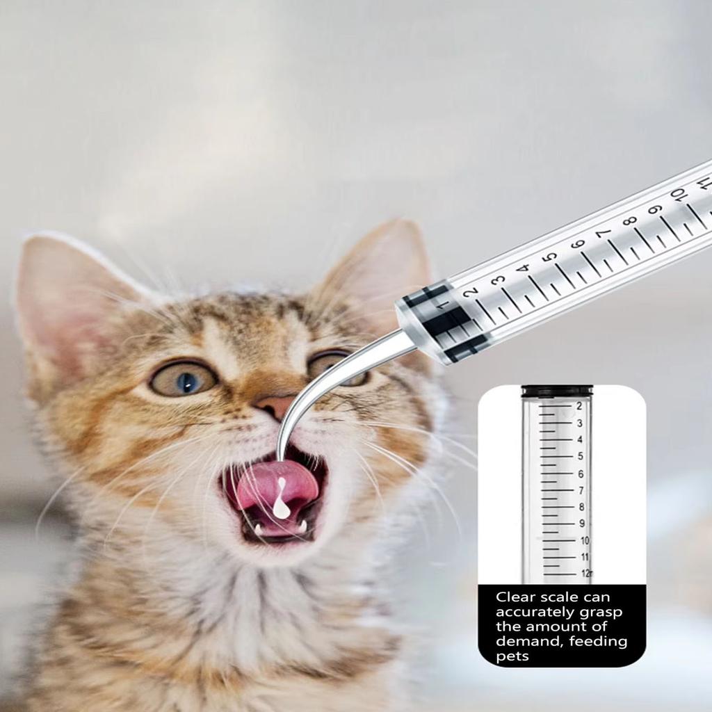 12ml Elbow Syringe Needle Free Plastic Pet Feeding Breastfeeding Animal Medicine Feeder Pet Supplies