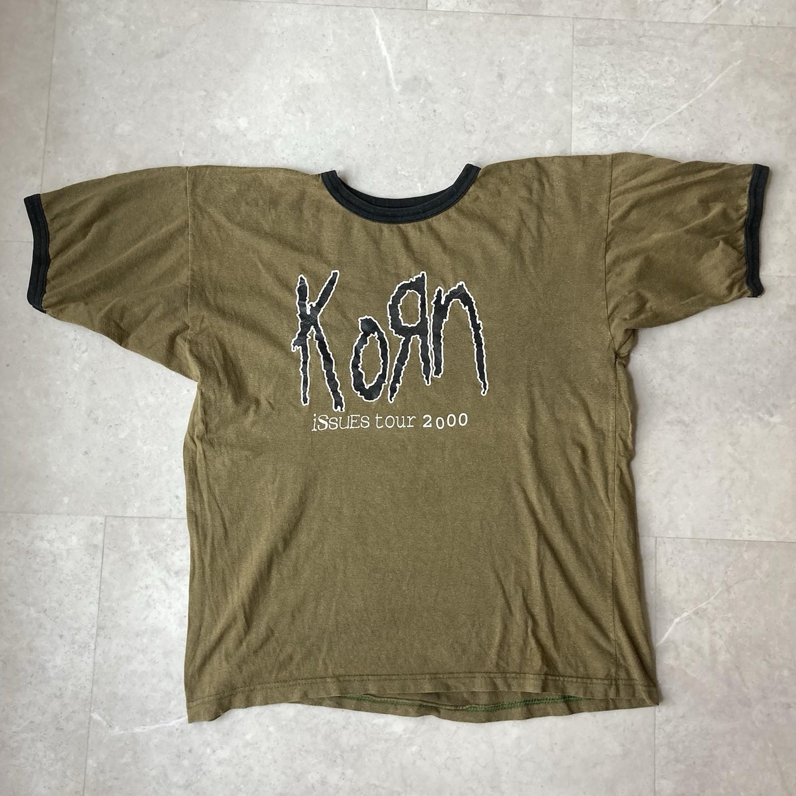 vintage y2k 00s korn issues tour nu metal rap rock band tee L
