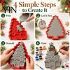 Holiday Party Decorative Crafts Christmas Tree Mold Craft Kit, DIY Casting Painting Kit with Paints Palette And Home Decor Projects Brush, Paint Your
