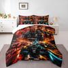 3 Piece Bedding Set with Duvet Cover and 2 Pillowcases - F1 Drivers Hamilton Leclerc Verstappen Collage Print - Motorsport Decor