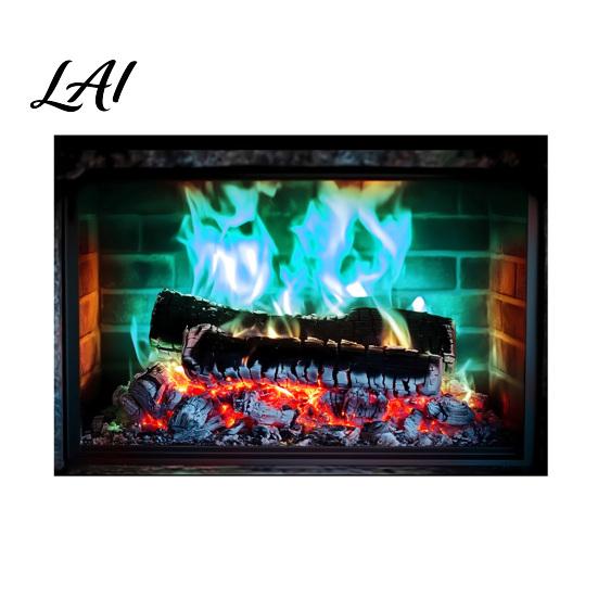 Holiday Party Wall Sticker Fireplace Flame Decal Vintage European Background Sticker Self-Adhesive Removable PVC Decor Waterproof Mural for