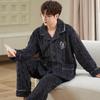 Herren Plüsch Dick Pyjama Set für Herbst/Winter – Warme Haus- & Outdoor-Bekleidung, Übergrößen verfügbar