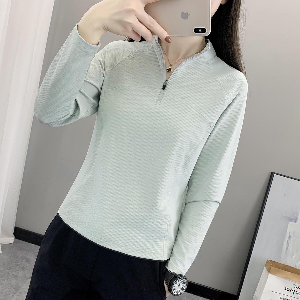 2026 Women's Quick-Drying Stand Collar Yoga Top - Spring/Autumn Fitness Wear