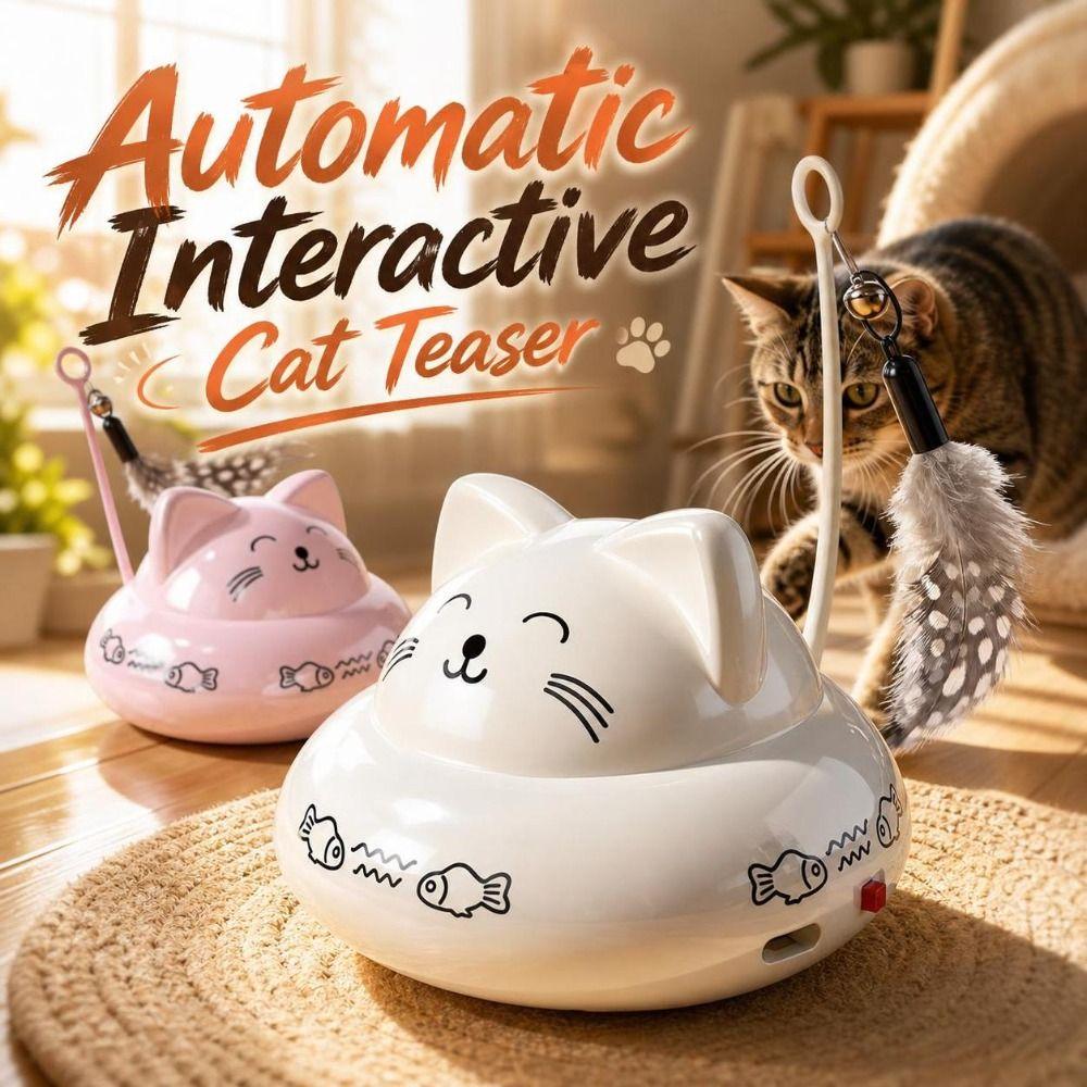 Universal Wheels Electric Cat Teaser Rechargeable Interactive Cat Toy New Automatic Cat Toy  Indoor