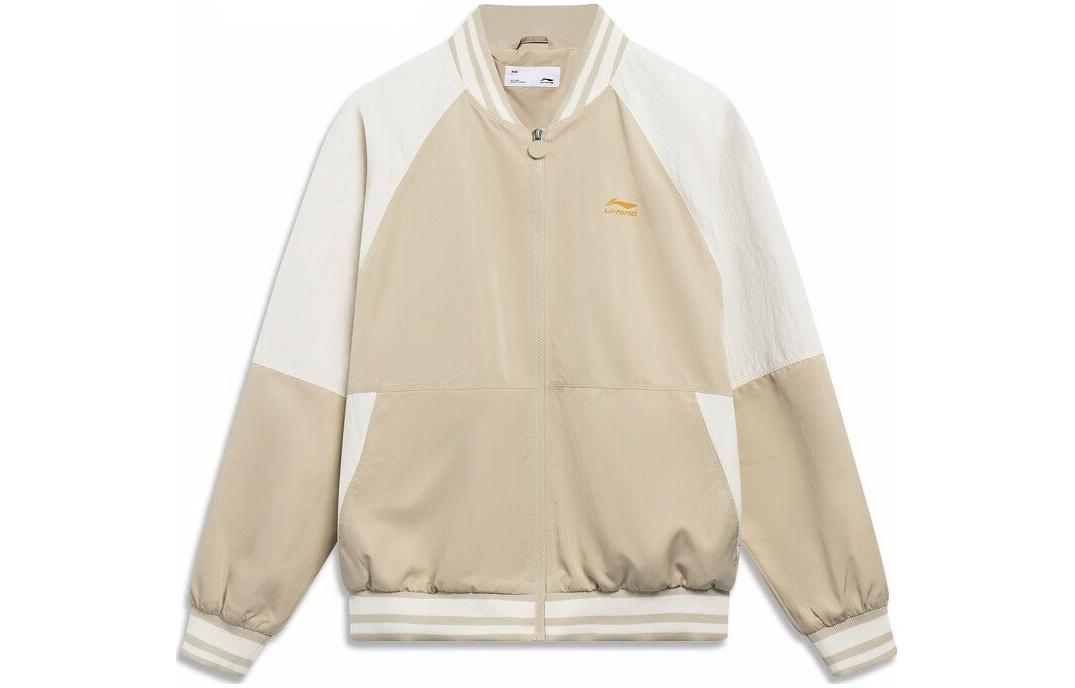 Li Ning Sports Life Collection Baseball Jacket Men s Ecru AFDT095-3 XL