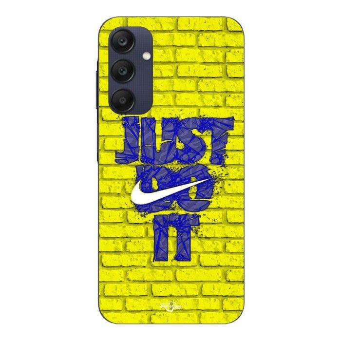 Case for Samsung Galaxy A25 Just Do It Logo Blue Color Yellow Front Maniacase