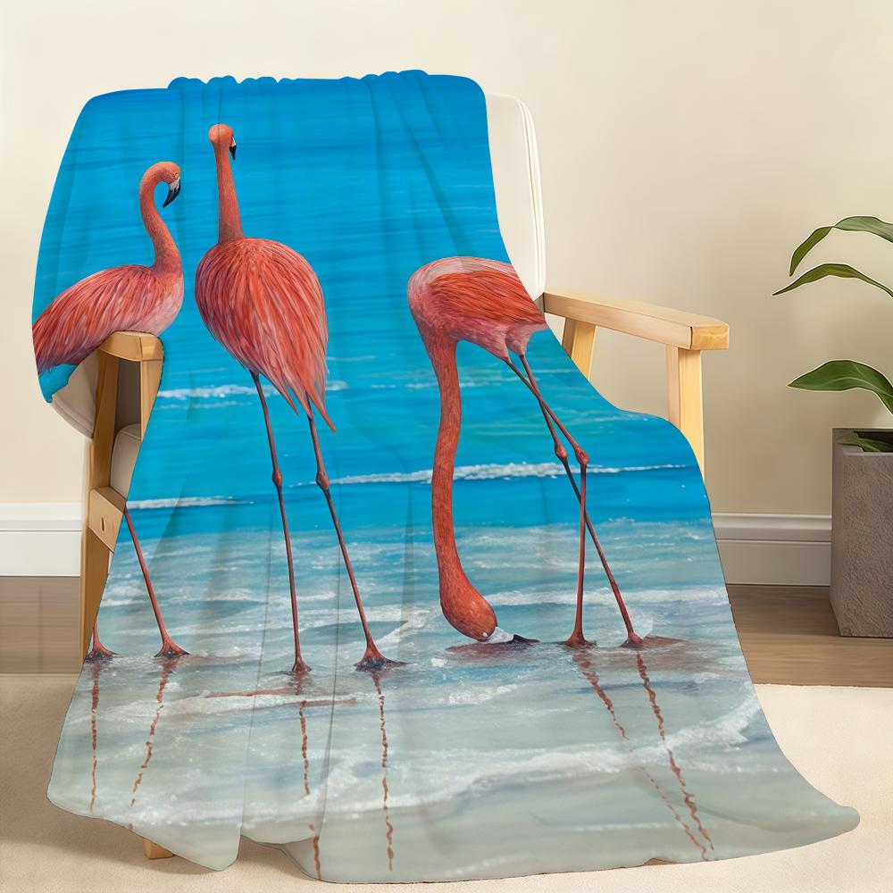 Flamingo Cool Blanket Soft Throw Blanket for Home Bedroom Bed Sofa Picnic Travel Office Rest Cover Blanket Gift