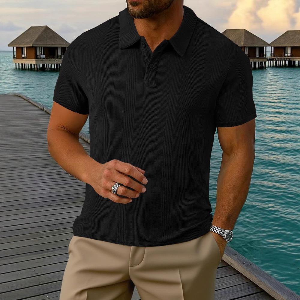 Summer New European and American Men's Short Sleeved Polo Shirt with a Collared T-shirt Top That Is Versatile