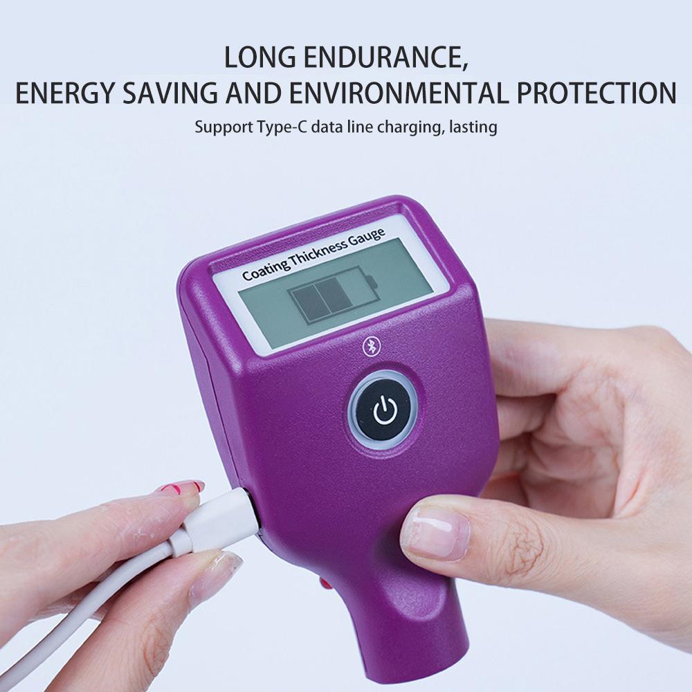 Car Paint Thickness Gauge Checking Auto Coating Identify Ferrous Putty with Three Color and Rotatable Screen