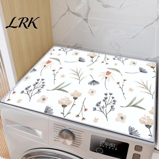 Washing Machine Surface Guard Washer Top Protector Mat, Dryer Cover, Flowers or Marble Protective Pad Pattern, Non-Slip Highly Absorbent Mat